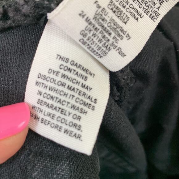 Free People High Rise Embroidered Raw Hem Black Cropped Straight Leg Jeans - Picture 4 of 5